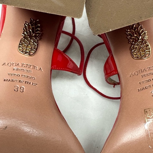 Aquazurra Red Patent Sandals Size 39 - Picture 13 of 14